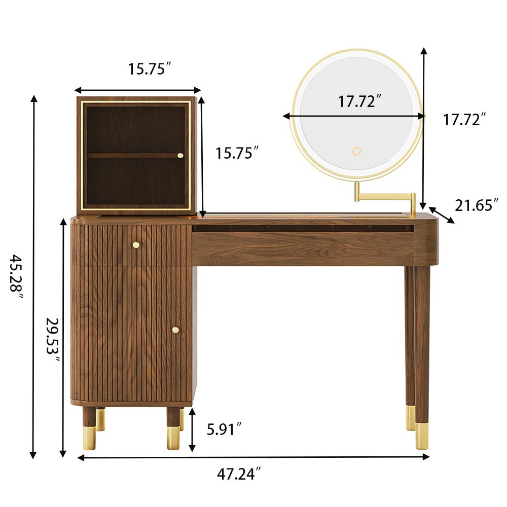 Modern Walnut Color MDF Makeup Vanities