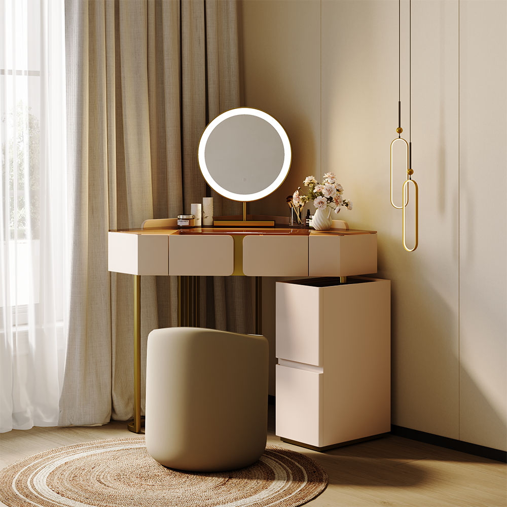 Partly Assemble White MDF Makeup Vanities