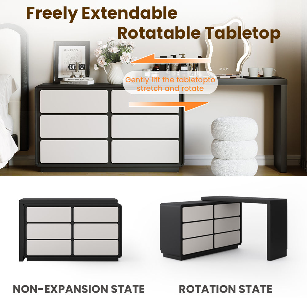 Modern White & Black Plywood Makeup Vanities