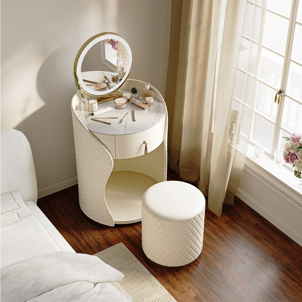 Beige MDF Makeup Vanities
