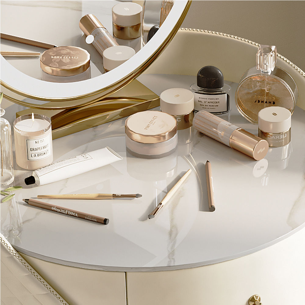 Beige MDF Makeup Vanities