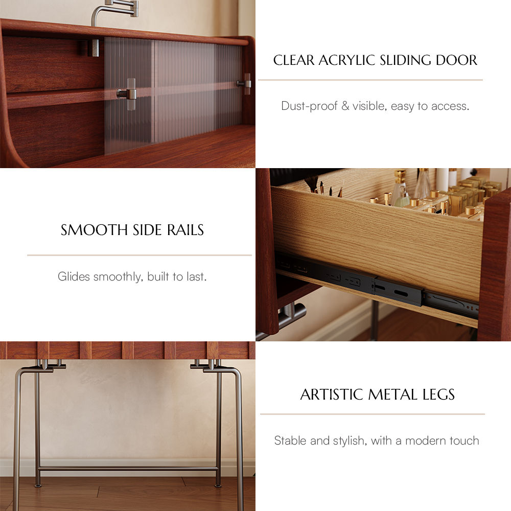Walnut Color Plywood Makeup Vanities