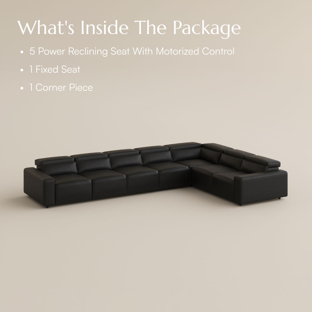Oversized Black Eco-friendly Microfiber Leather Modular Sofas