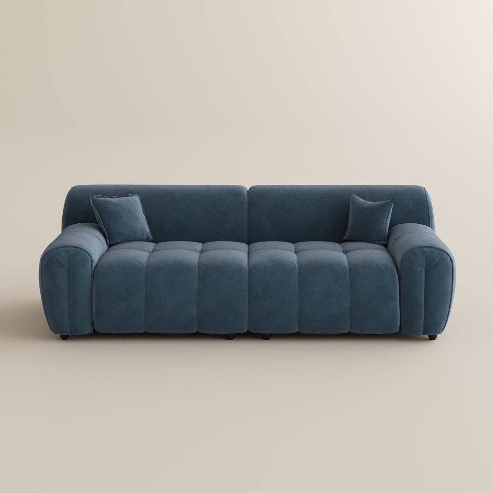 Navy Blue Velvet Fabric Modular Sofas