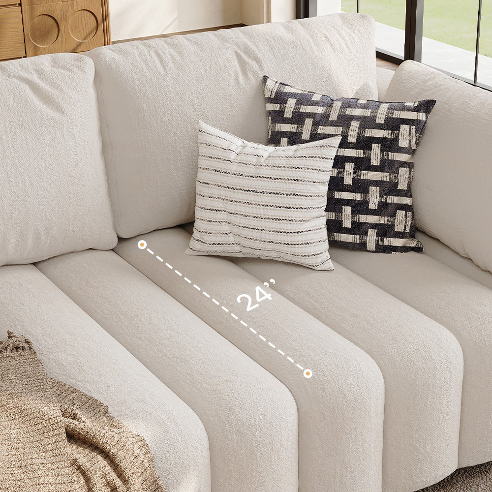 Apartment Beige Chenille Modular Sofas