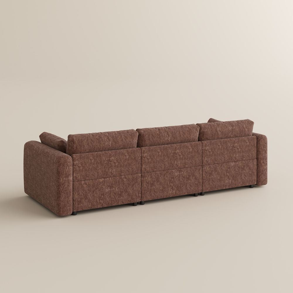 Brown Brown Chenille Modular Sofas