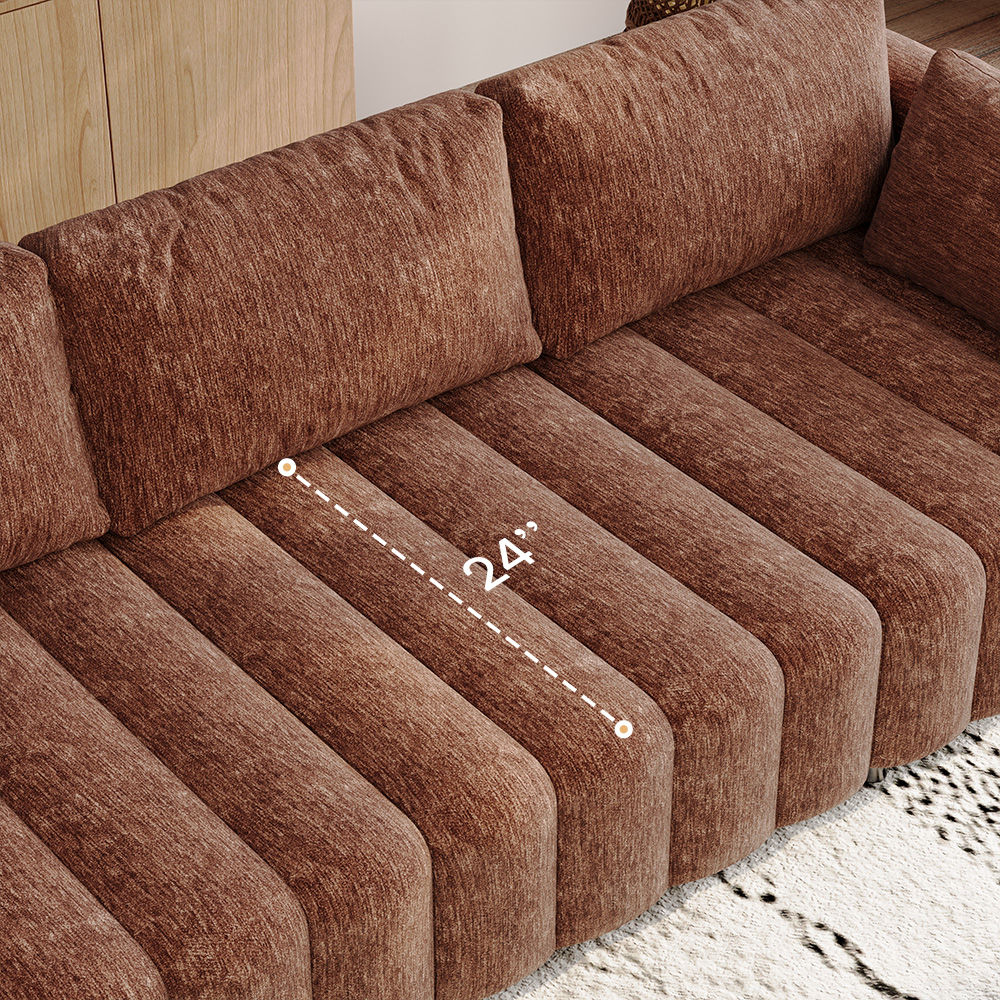 2-3 Seater Brown Chenille Modular Sofas