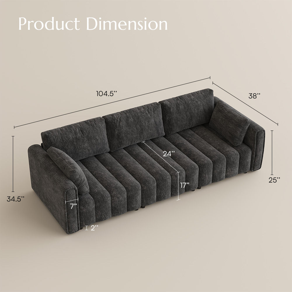 Sofas & Loveseats Black Chenille Modular Sofas