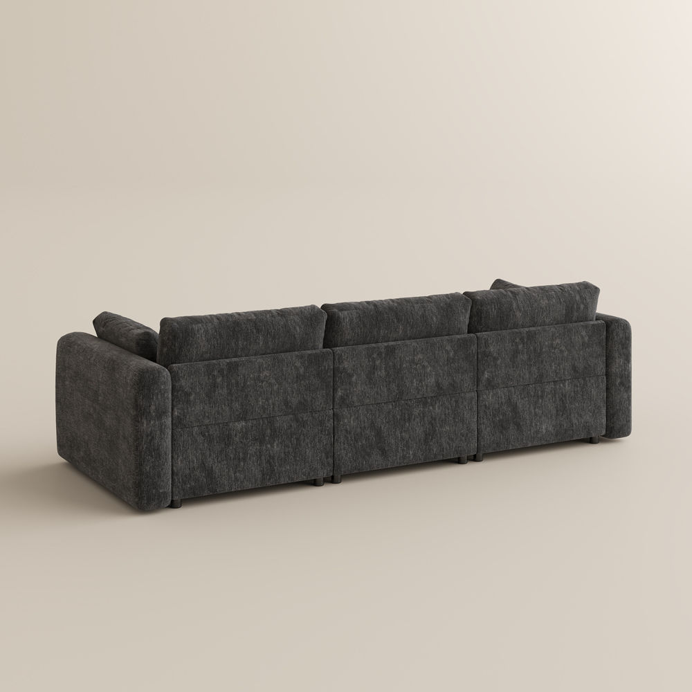 Green Black Chenille Modular Sofas