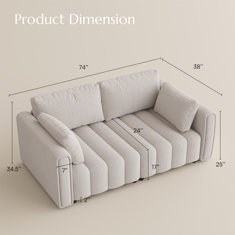 Sponge Beige Chenille Modular Sofas