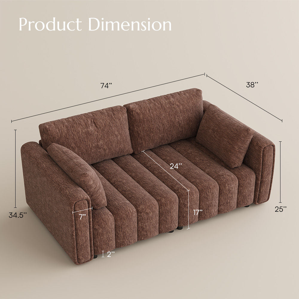 Partial Assembly Required Brown Chenille Modular Sofas