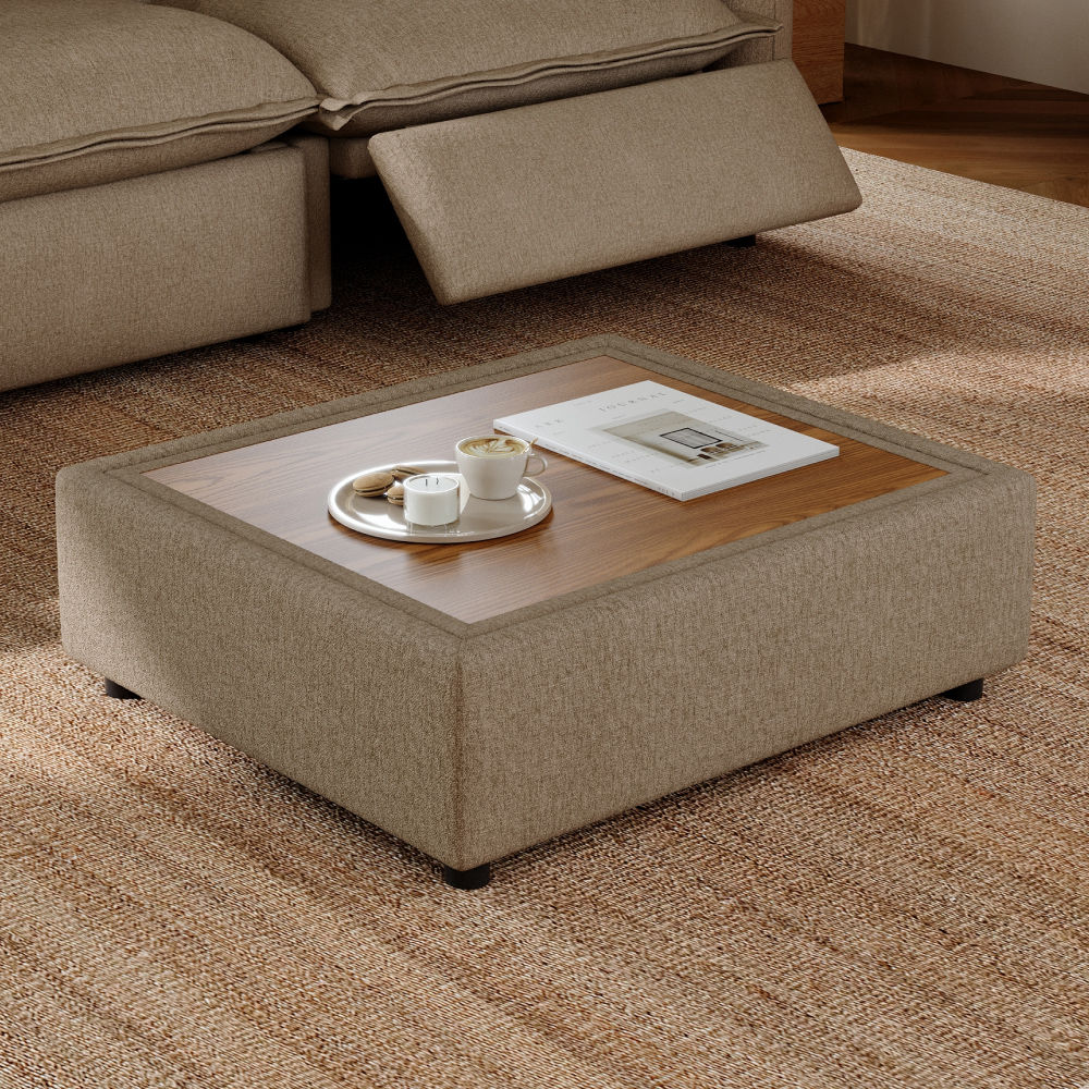 Bedroom Khaki Linen Modular Sofas