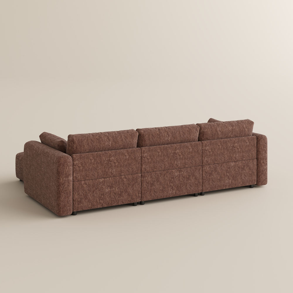 Brown Chenille Modular Sofas