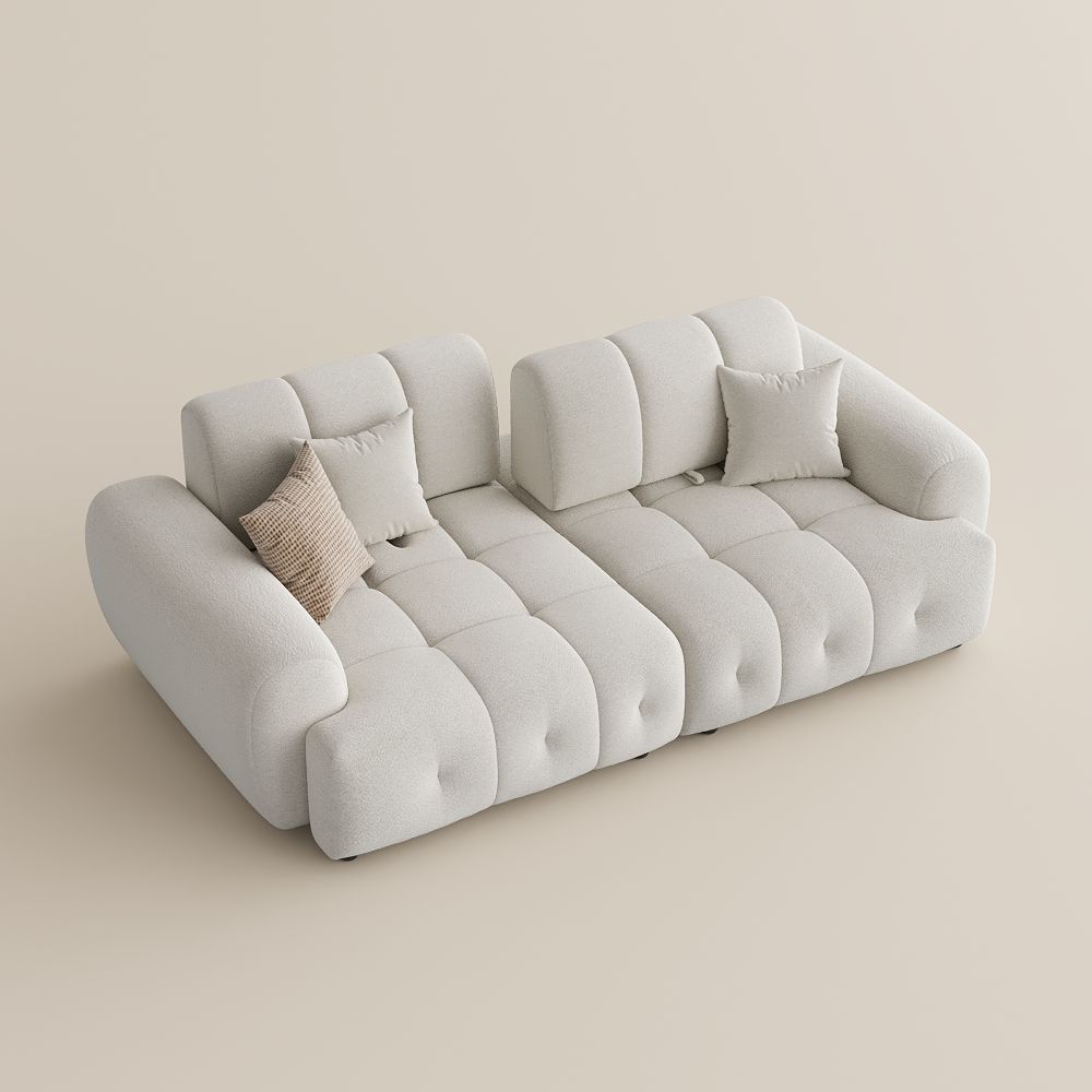 Apartment Beige Chenille Modular Sofas