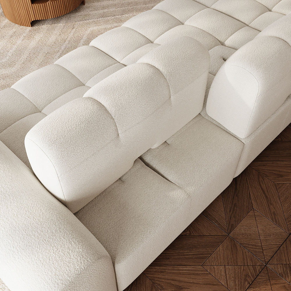 Chenille Beige Chenille Modular Sofas