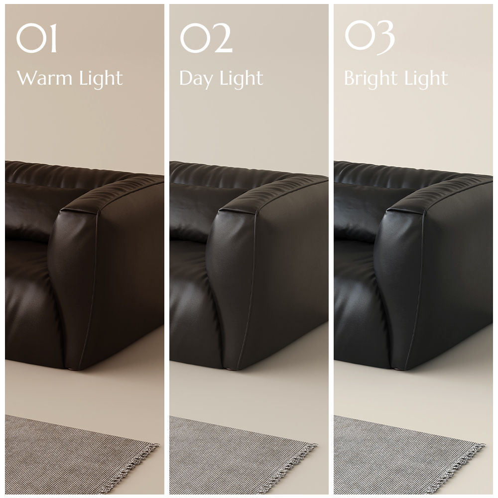 RV Black Leather Modular Sofas