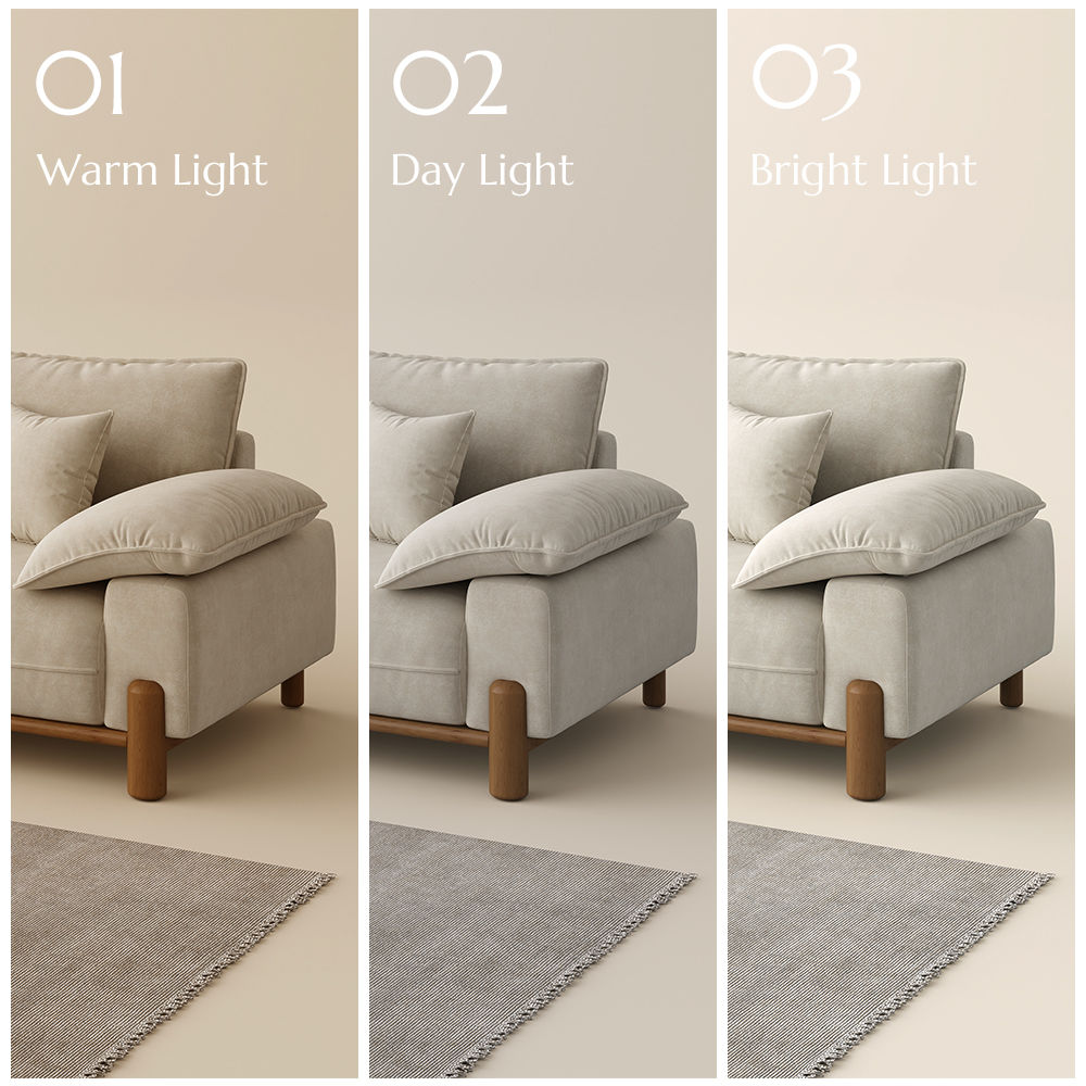 Living Room Beige Fabric Modular Sofas
