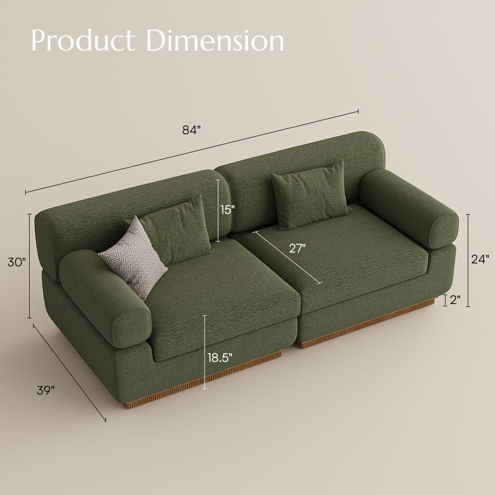 Green Chenille Modular Sofas