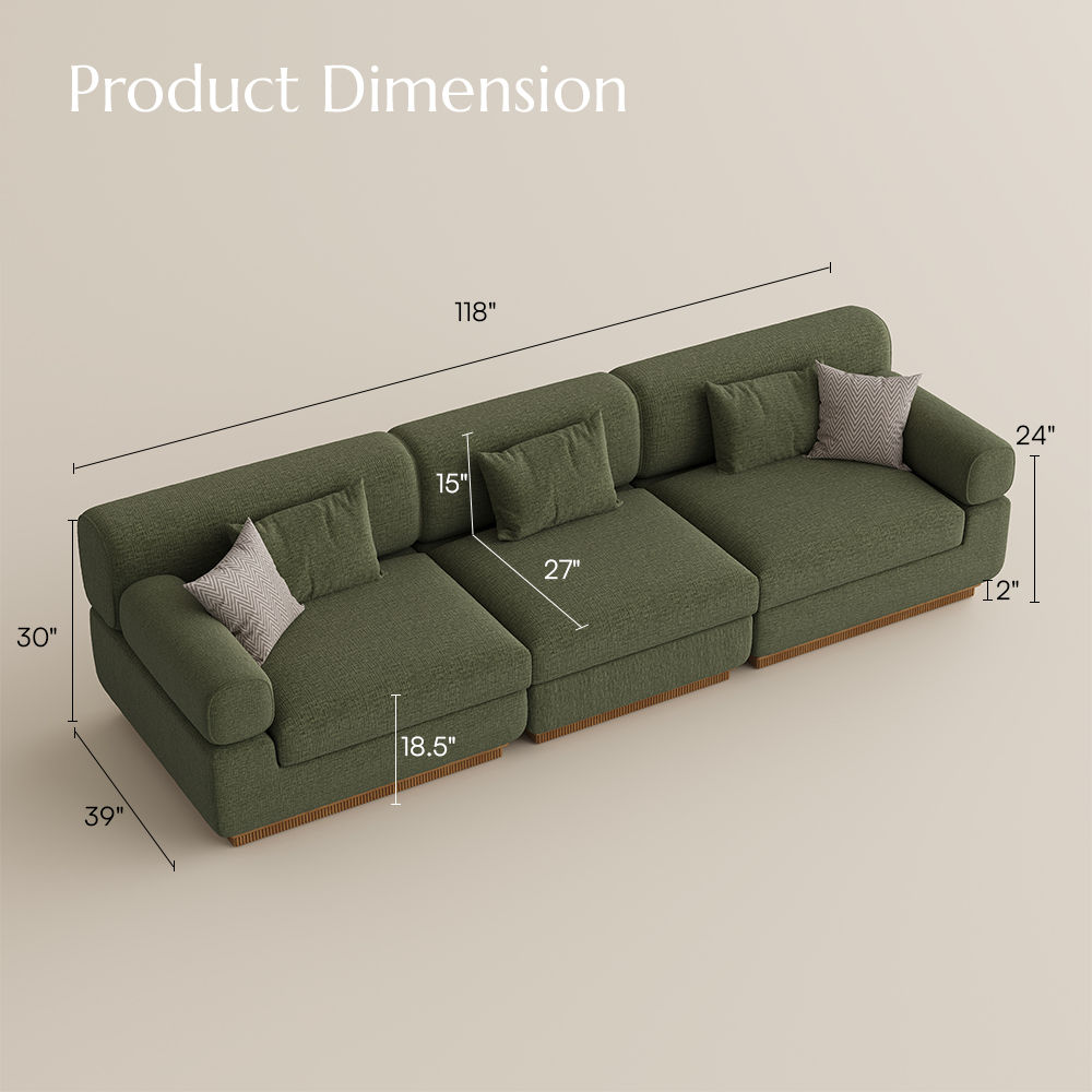 Green Chenille Modular Sofas
