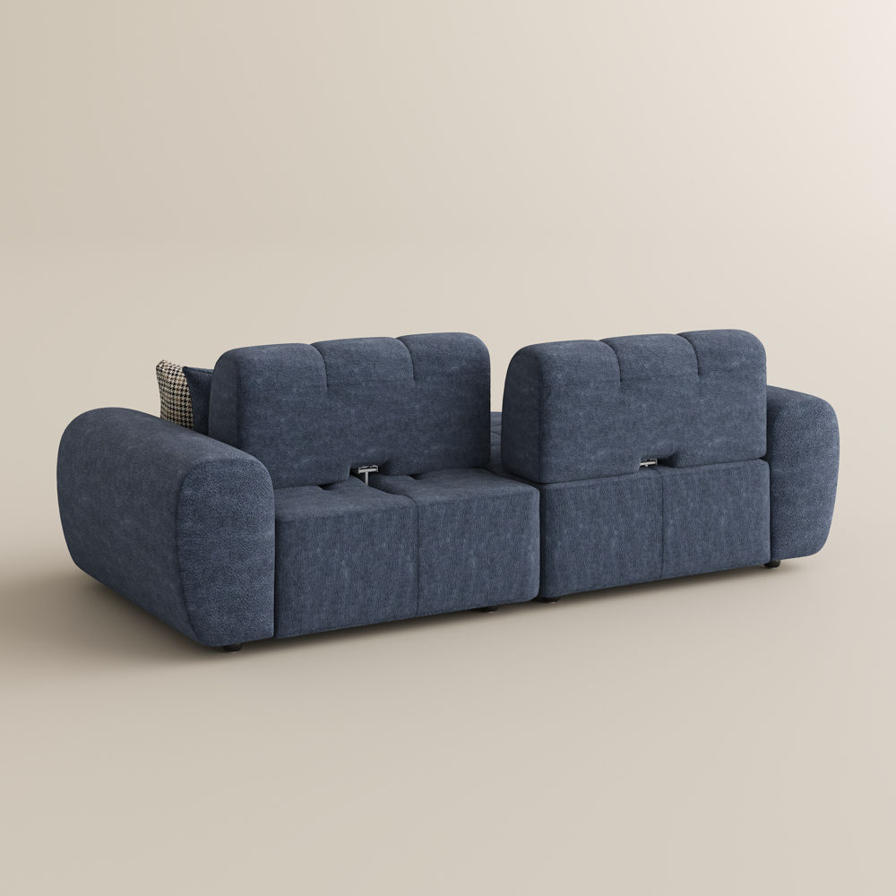 Blue Chenille Modular Sofas
