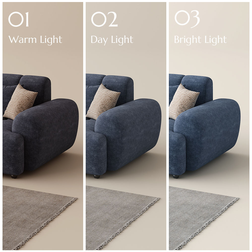 Office Blue Chenille Modular Sofas