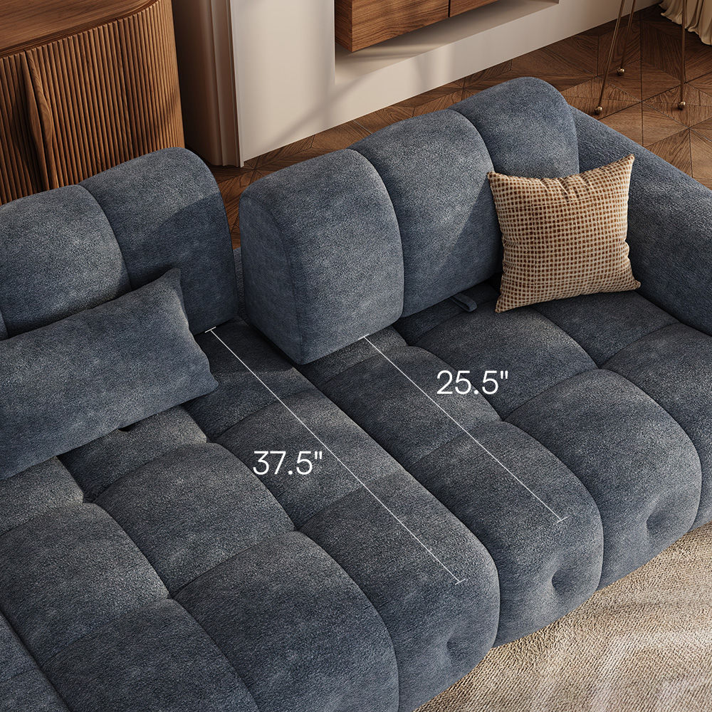 Modular Sofas Blue Chenille Modular Sofas