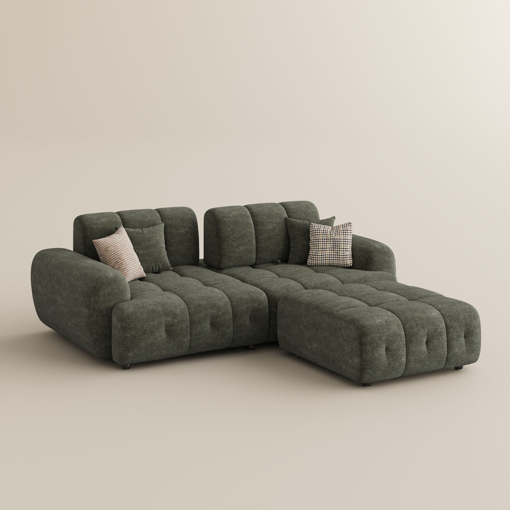 Green Chenille Modular Sofas