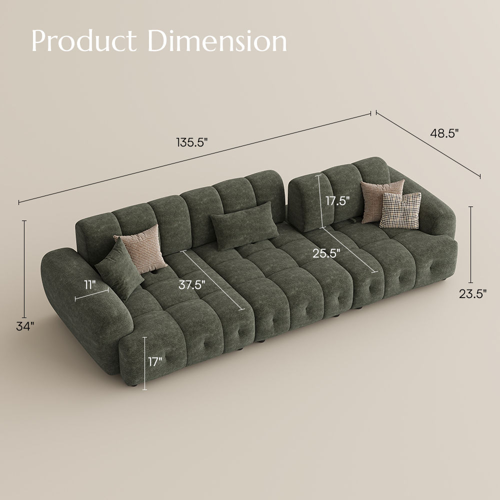 Green Chenille Modular Sofas