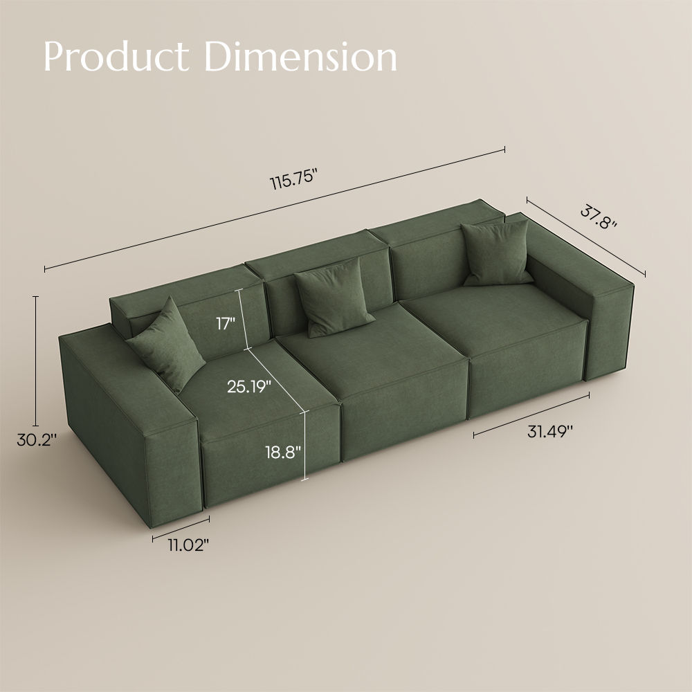 for 6 Green Fabric Sofa Set