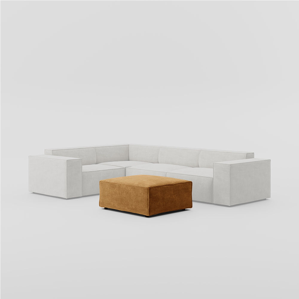 Yellow Fabric Modular Sofas