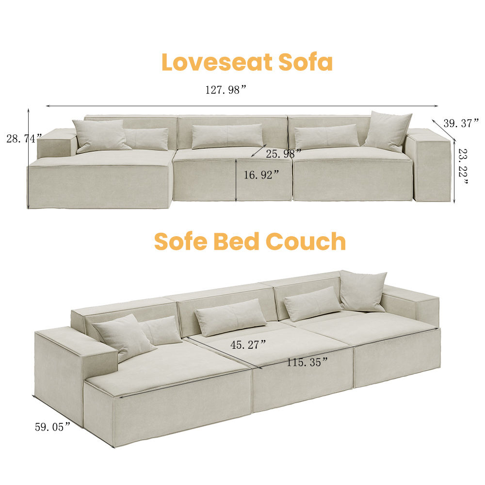 Fabric Beige Fabric Modular Sofas