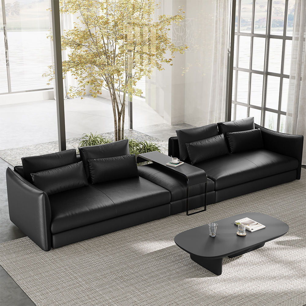 Black Leather Modular Sofas