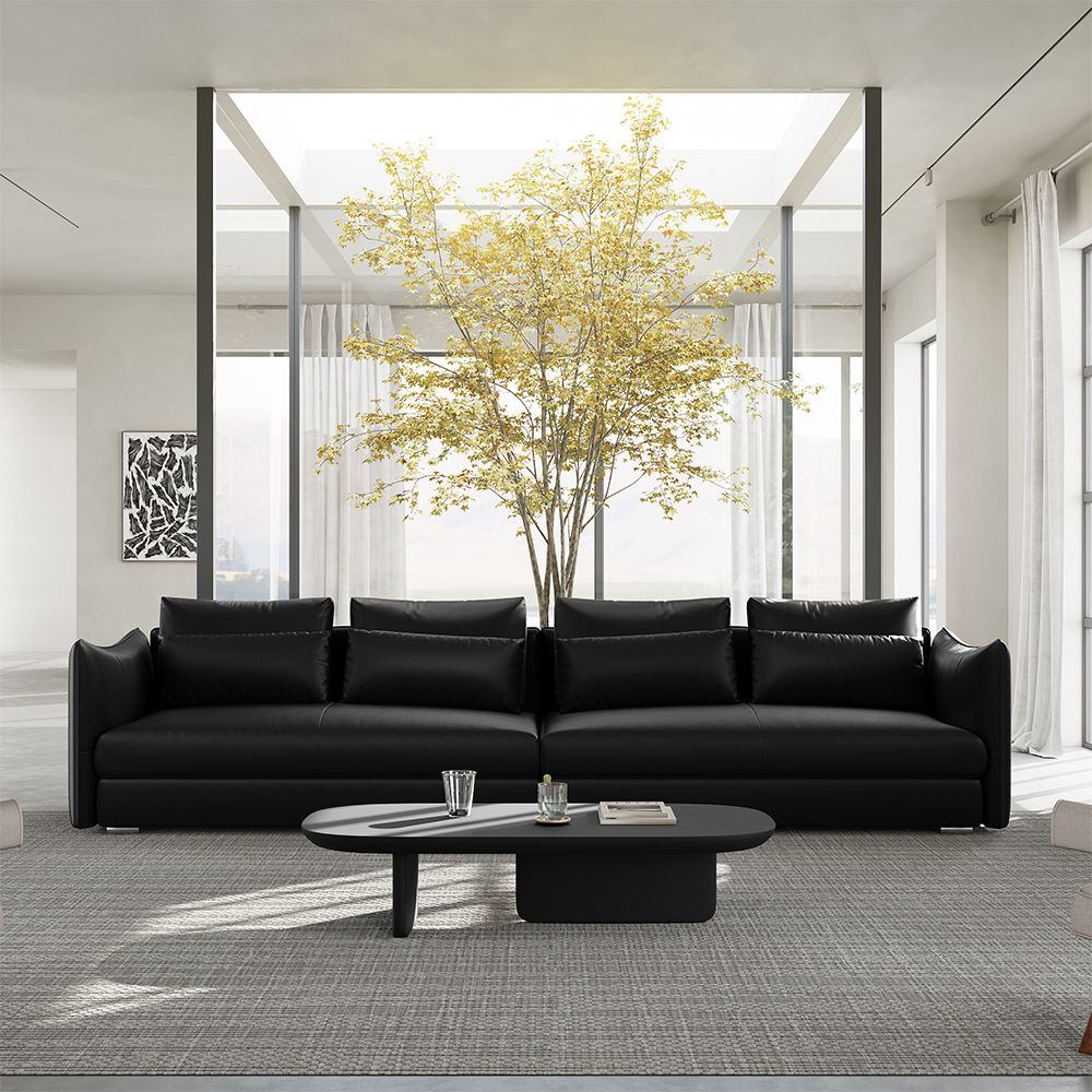 Black Leather Modular Sofas