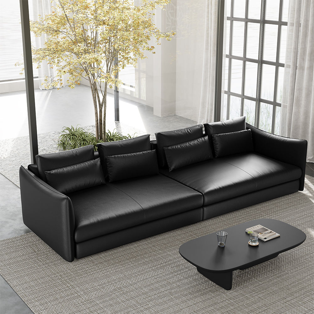 Black Leather Modular Sofas