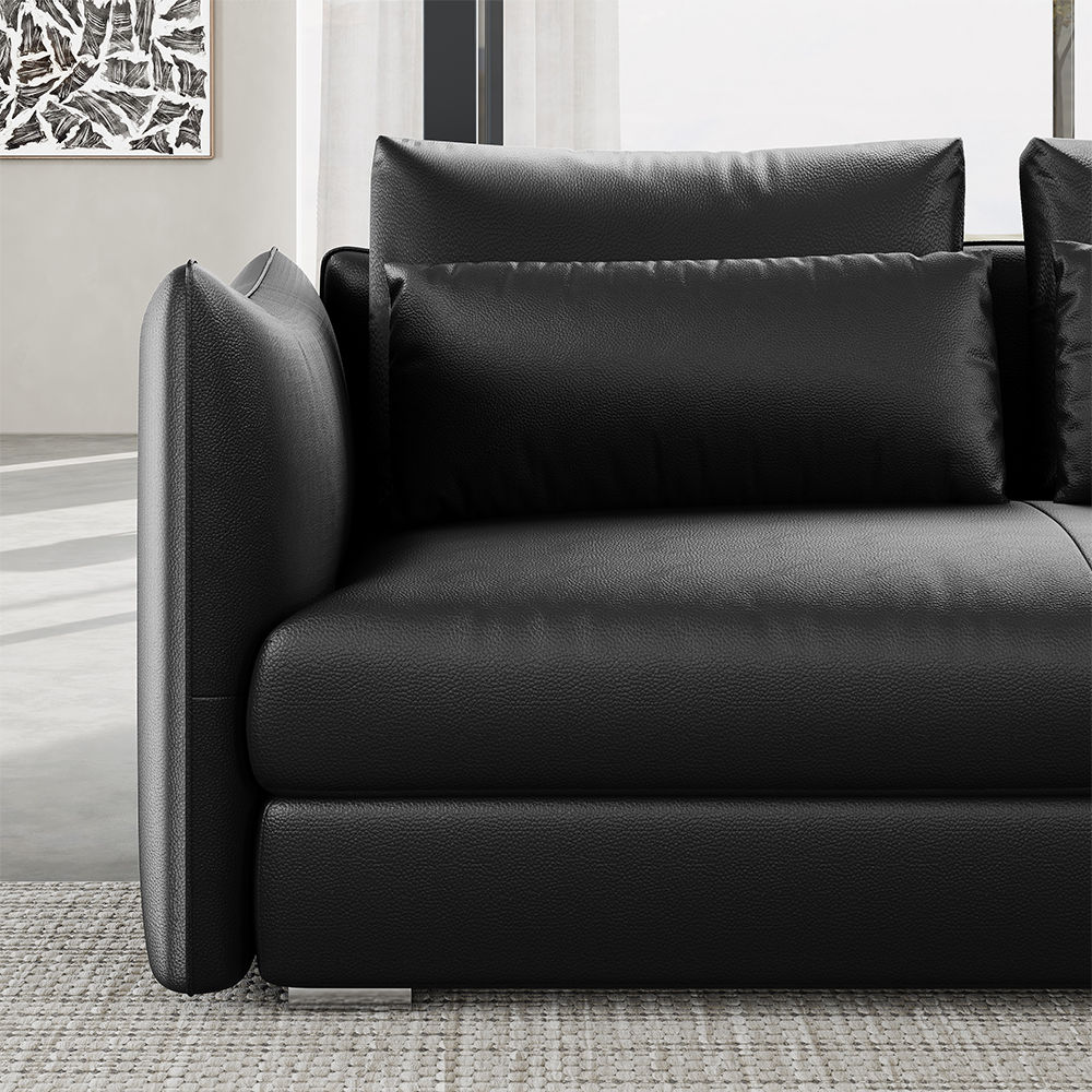 Black Leather Modular Sofas