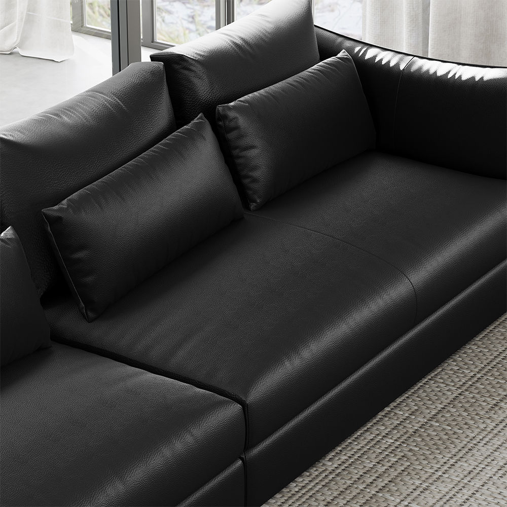 Black Leather Modular Sofas