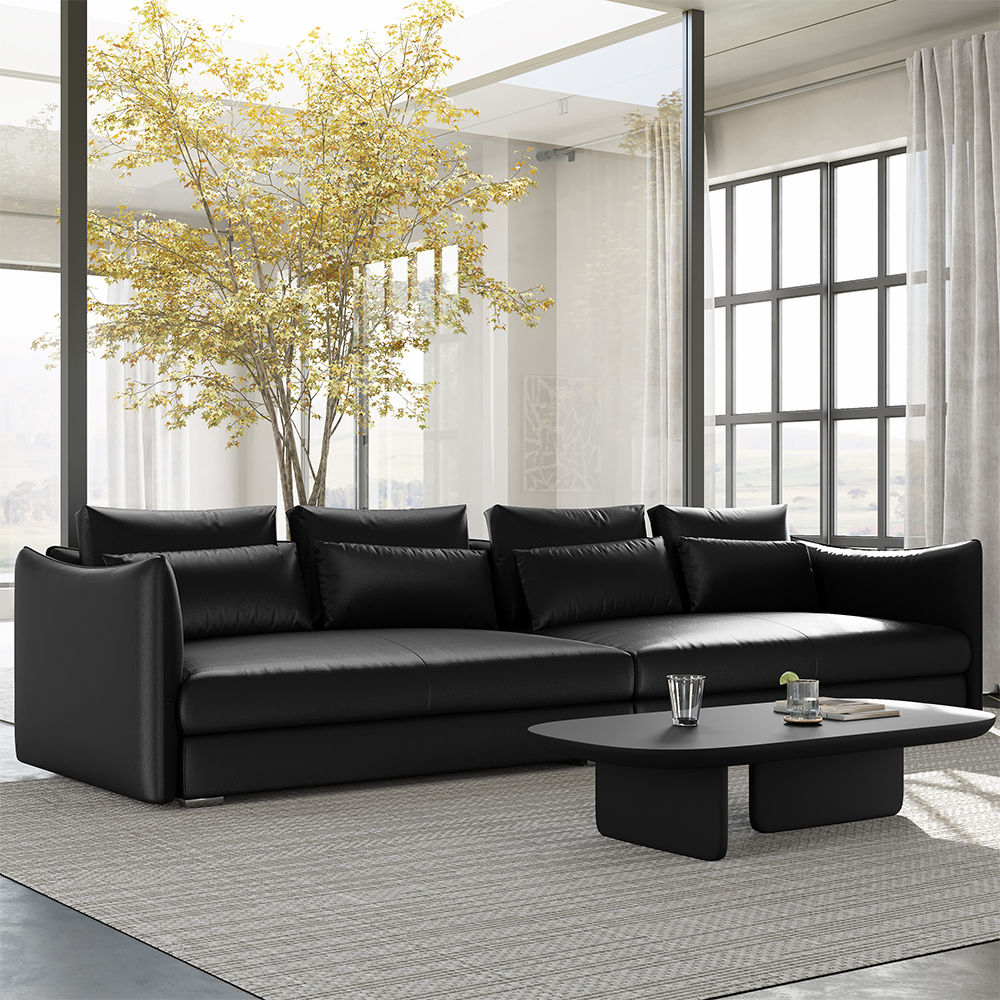 Black Leather Modular Sofas