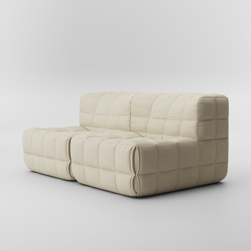 Solid Wood Beige Corduroy Modular Sofas