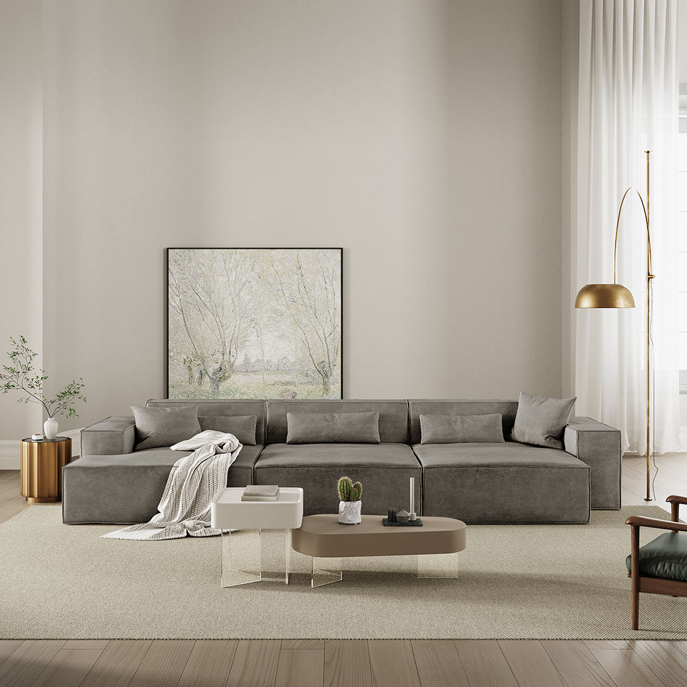 Fabric Dark Gray Fabric Modular Sofas