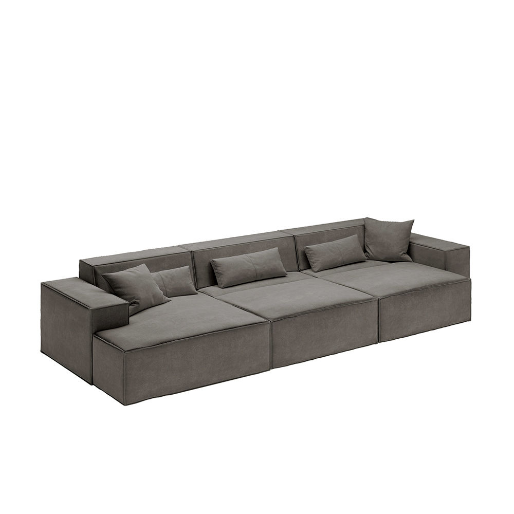 Partly Assemble Dark Gray Fabric Modular Sofas