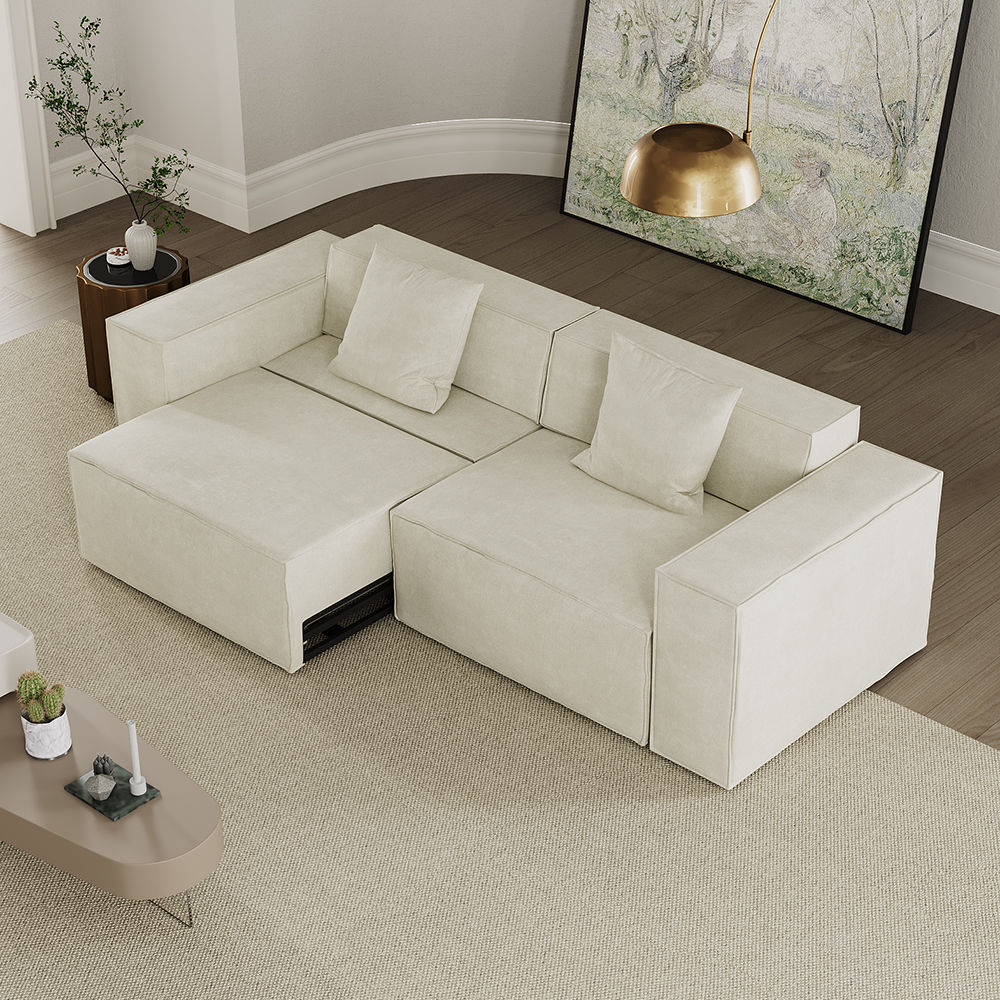 for 4 Rice white Fabric Modular Sofas