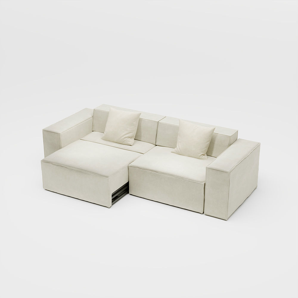 Sleeper Rice white Fabric Modular Sofas