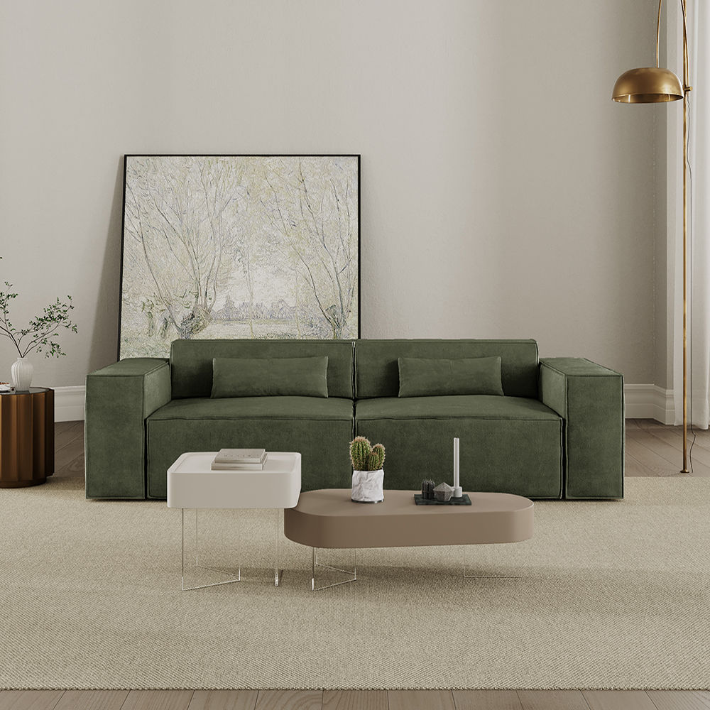 Dark Green Fabric Modular Sofas