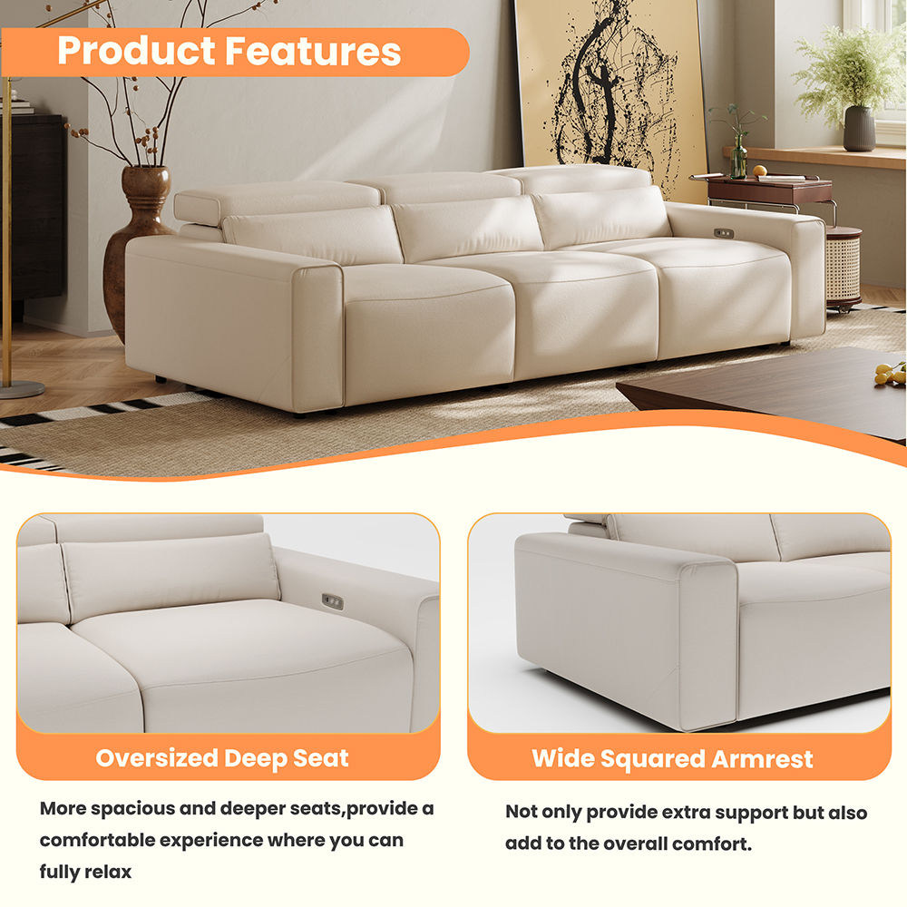 Sectionals Beige  Eco-Leather Modular Sofas