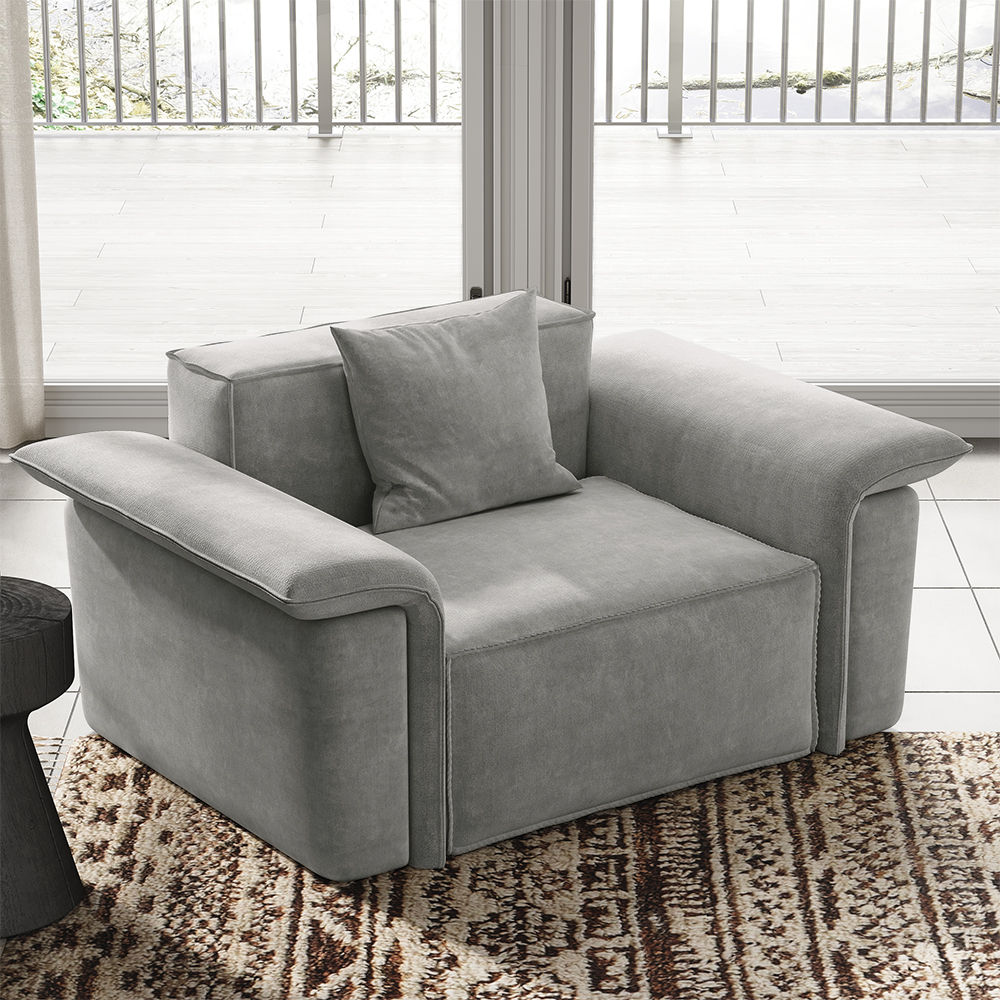 Light Gray Fabric Modular Sofas