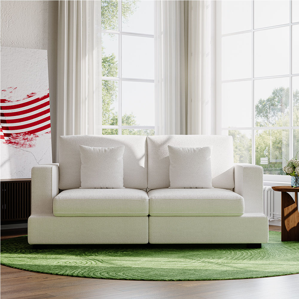 Modern Minimalist White Fabric Modular Sofas