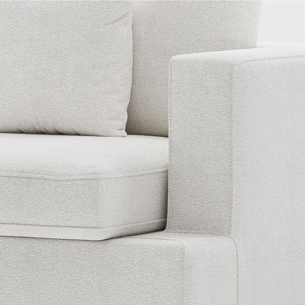 Modern Minimalist White Fabric Modular Sofas