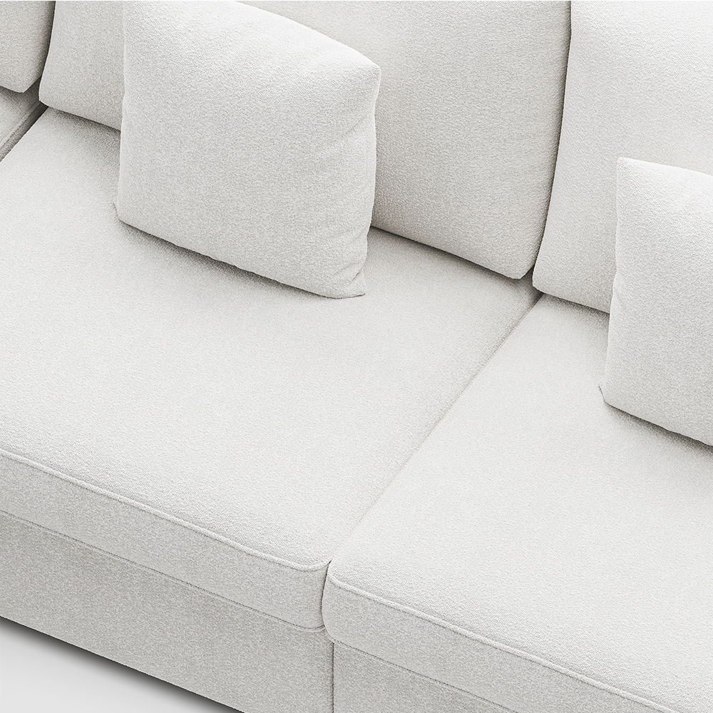 Modern Minimalist White Fabric Modular Sofas