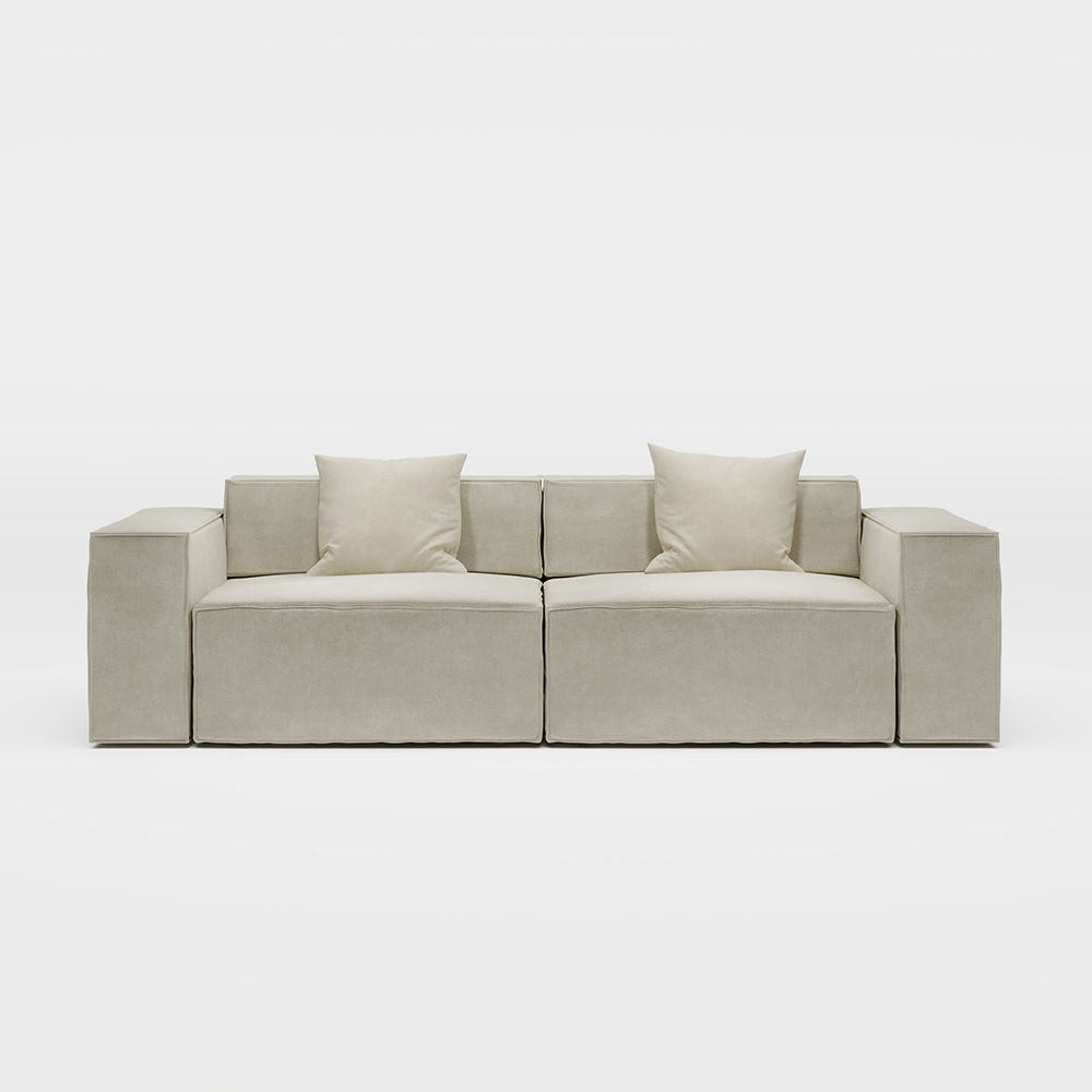 Partly Assemble Beige Fabric Modular Sofas
