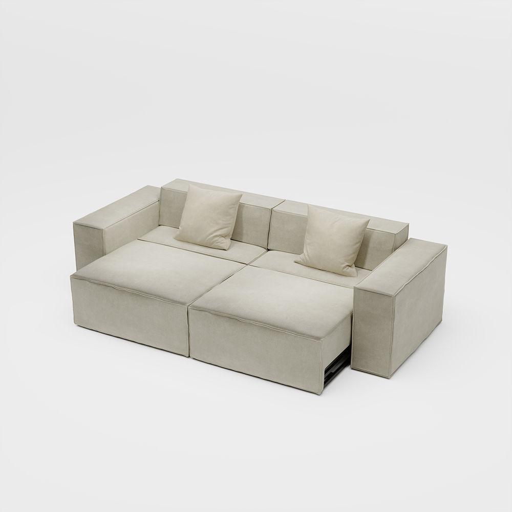 Nesting Beige Fabric Modular Sofas